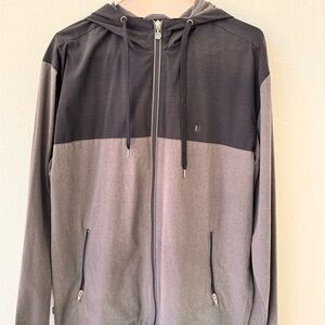Linksoul Gray and Black Hooded Full Zip